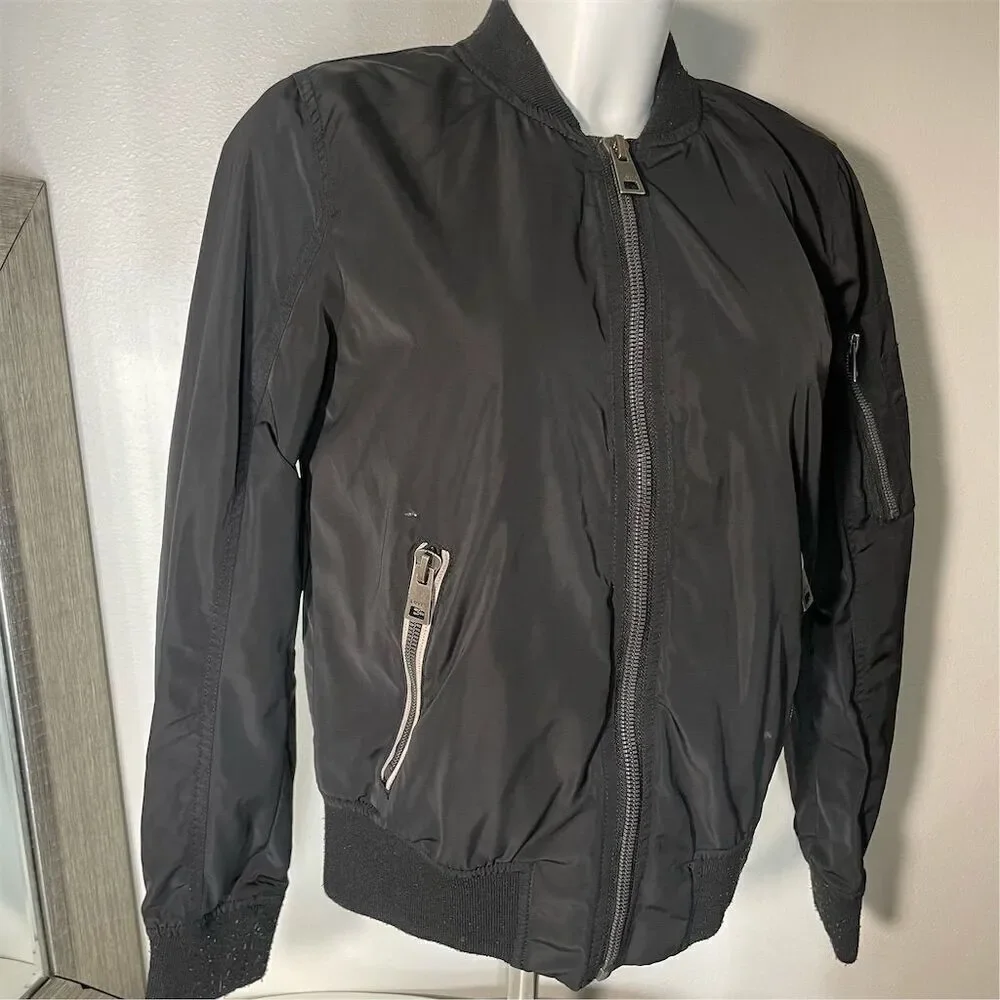 Levi's Men's jacket- Black Bomber Jacket Size S Casual Full Zip w/pockets